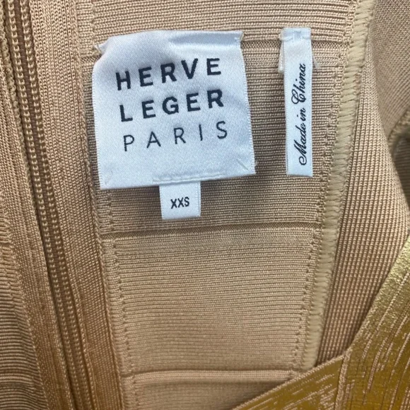 Gold Herve Léger Paris Icon Cross Bust Dress - Picture 3 of 4